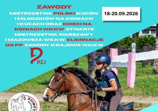 18-20.09.26 MP KUCÓW I MŁODZIKÓW NA KONIACH I KUCACH ORAZ DZIECI NA KONIACH WKKW, OTWARTE MISTRZOSTWA WARSZAWY I MAZOWSZA WKKW, EL. DO PP, ZAWODY KRAJOWE WKKW