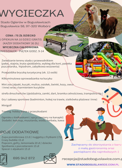 Wycieczki szkolne w Stadzie Ogierów w Bogusławicach