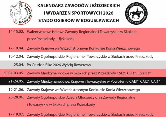 Kalendarz Jeździecki 2026