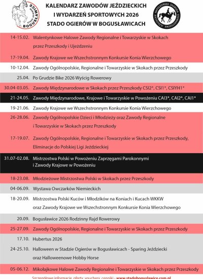 Kalendarz Jeździecki 2026