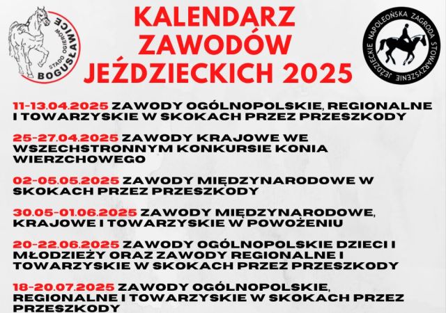 Kalendarz Jeździecki 2025