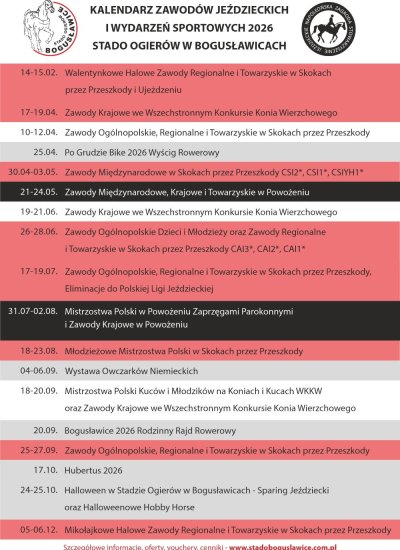 Kalendarz Jeździecki 2026